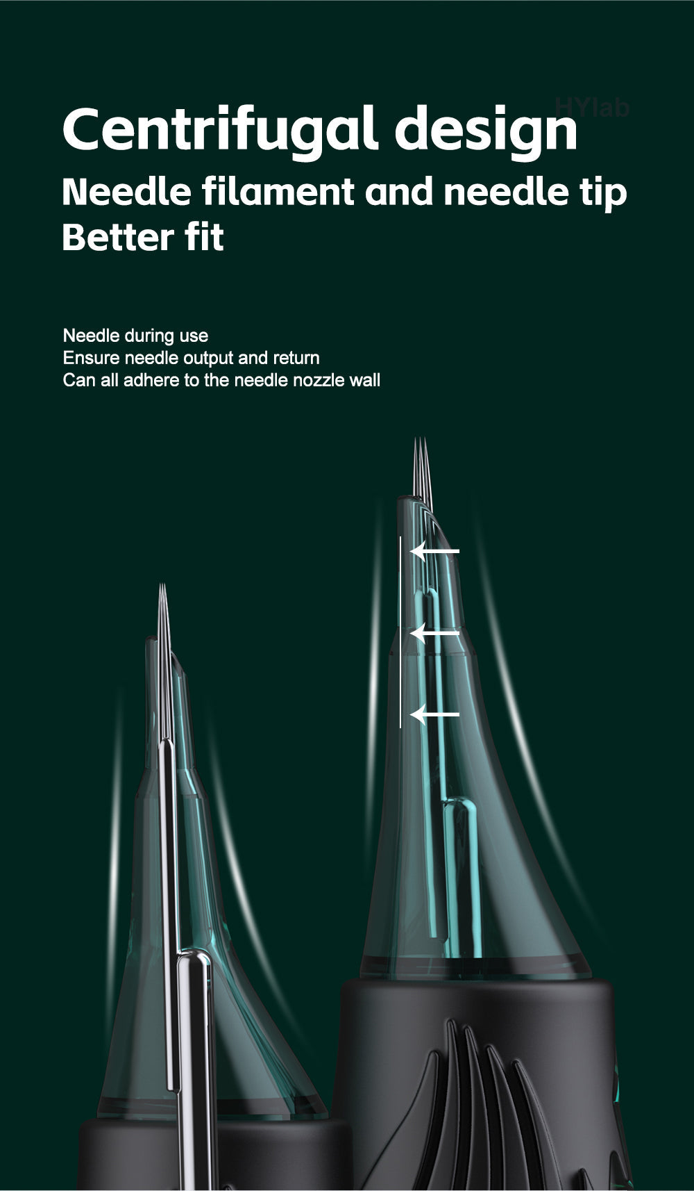 Hylab second generation silicone integrated needle